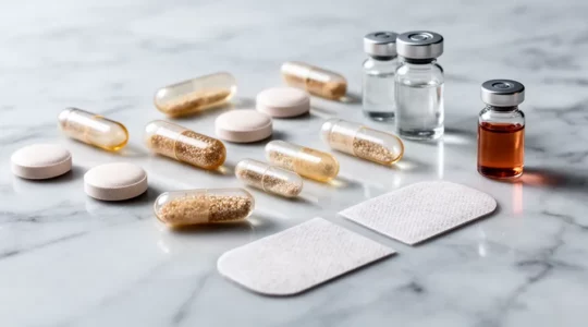 Différentes formes galéniques de médicaments illustrant leur impact sur l'efficacité thérapeutique