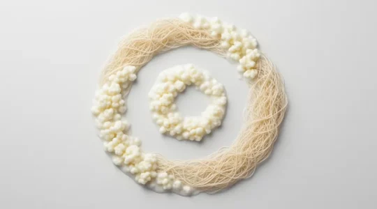 Système digestif en processus de régénération avec représentation abstraite du microbiote