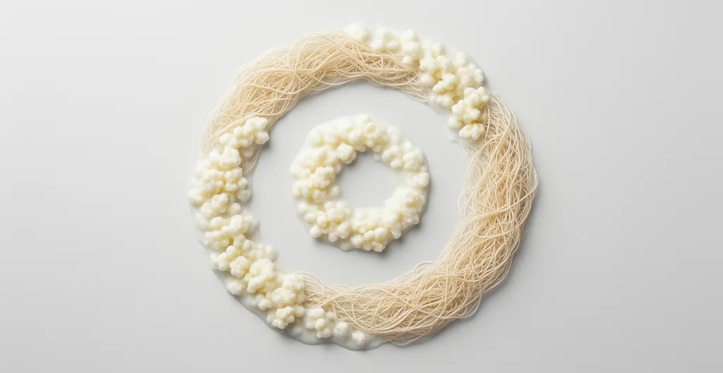 Système digestif en processus de régénération avec représentation abstraite du microbiote