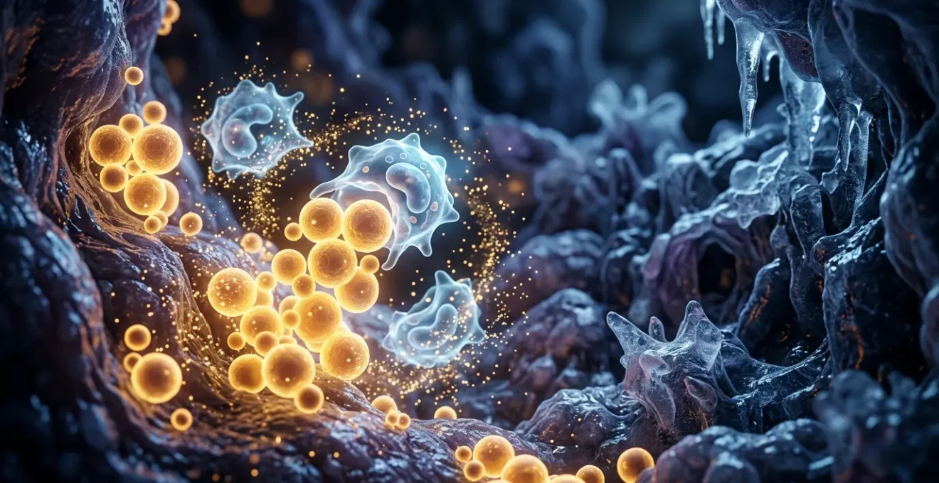 Représentation de l'interaction entre les probiotiques et le système immunitaire dans l'intestin