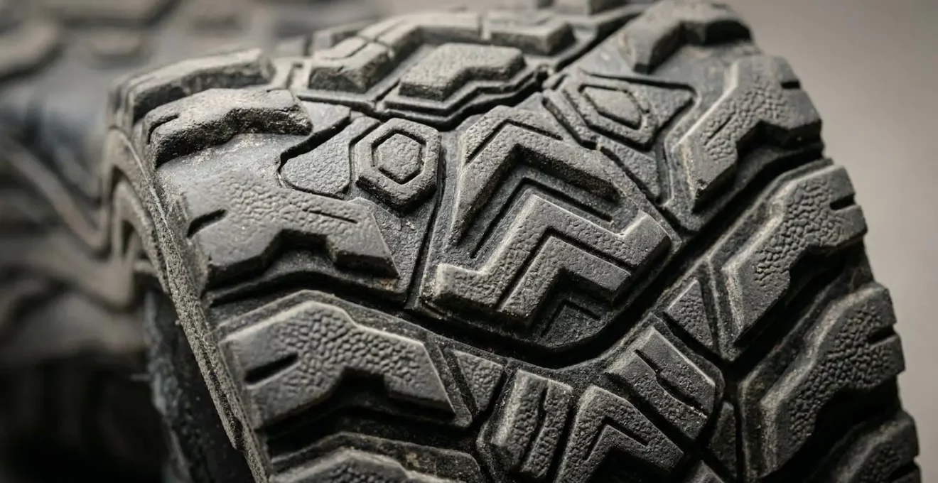 Vue macro détaillée de la semelle flexible d'une chaussure de marche