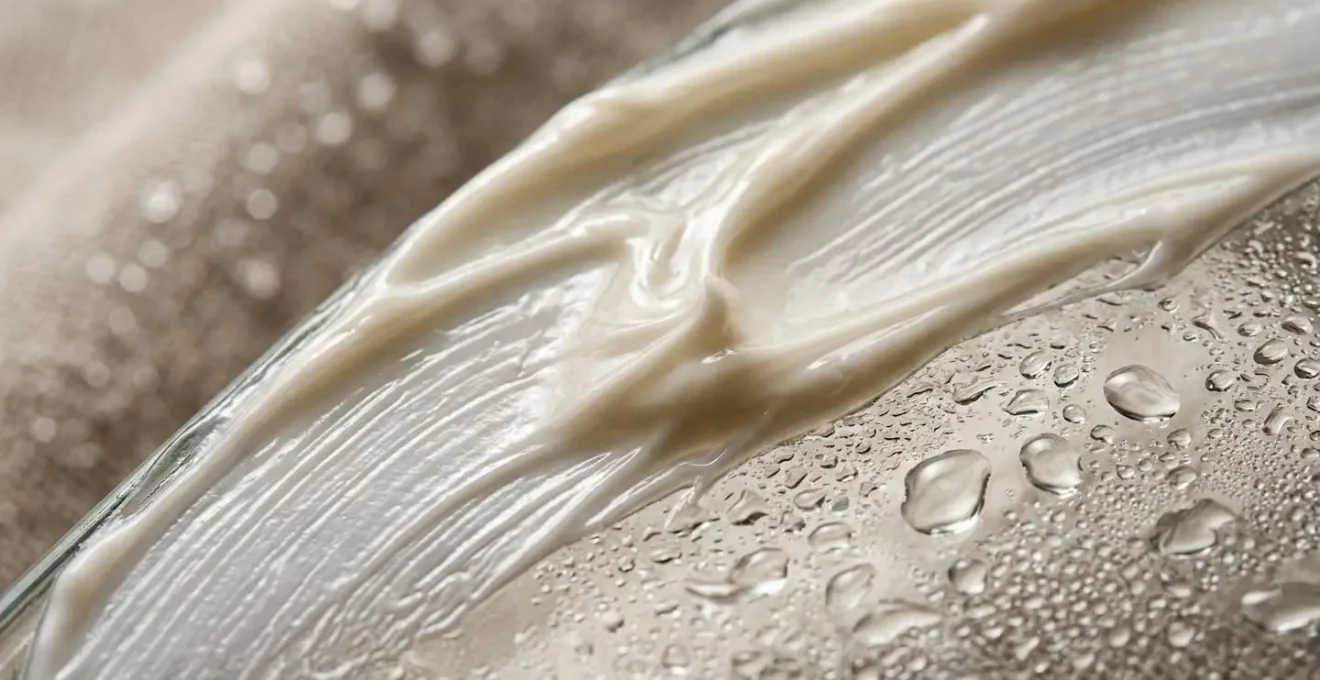 Vue macro d'une étiquette cosmétique avec mise en évidence des zones importantes